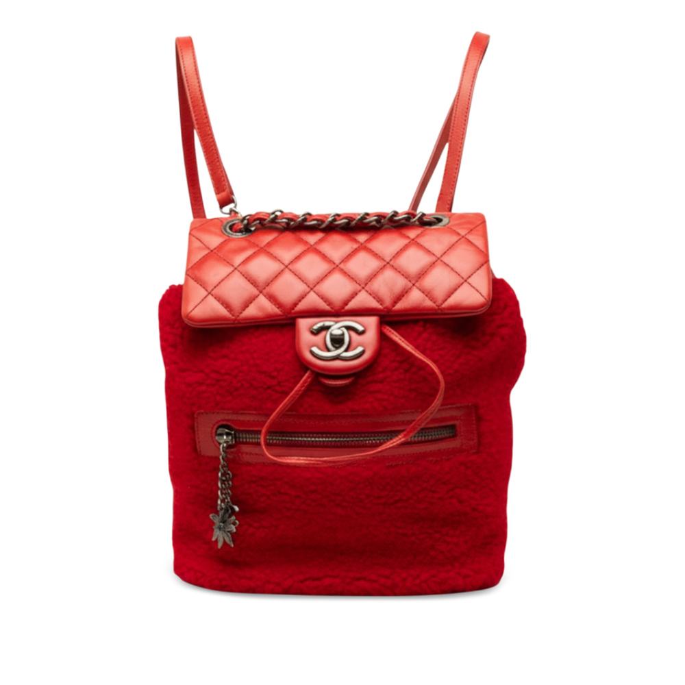 Pre-Loved Chanel Small Shearling and Glazed Calfskin Mountain Backpack